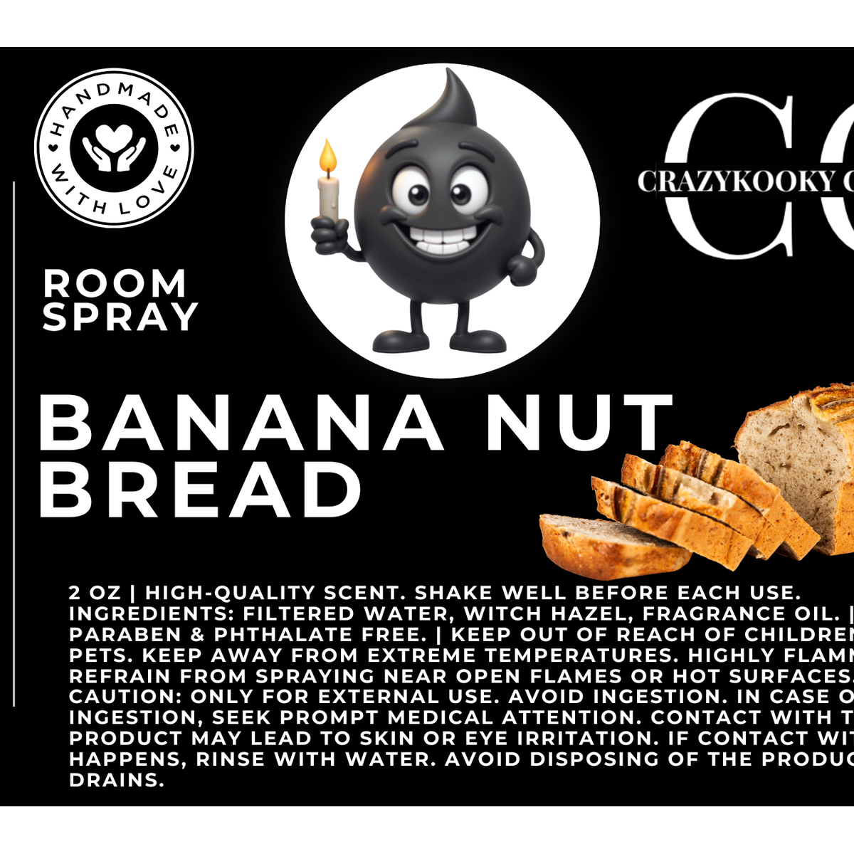 BANANA NUT BREAD - Room Spray, 2oz