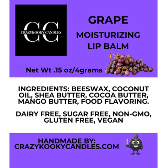 GRAPE, Lip Balm, 0.15oz