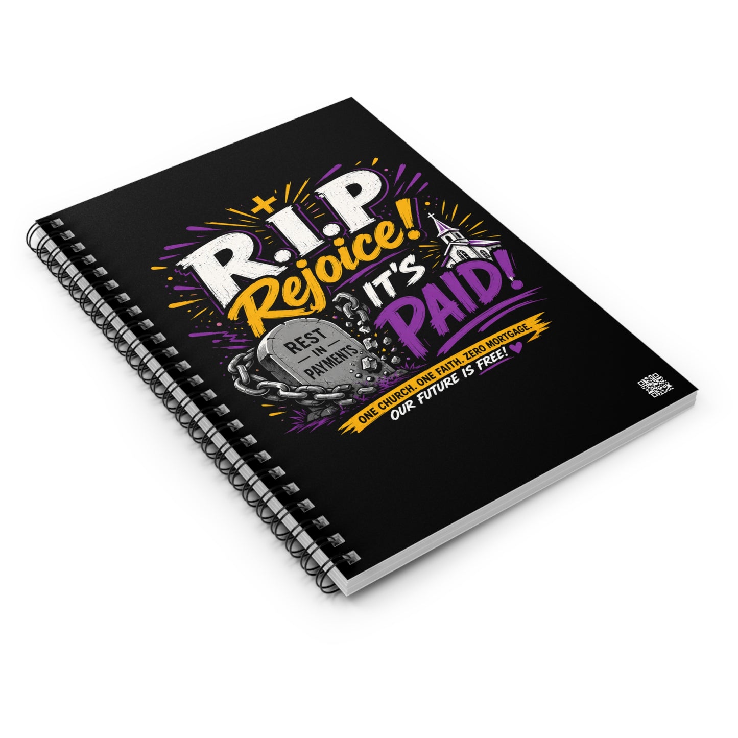 Notebook — "R.I.P. Rejoice! It's Paid" Christian Debt-Free Faith Journal