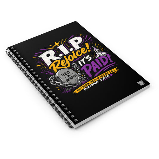 Notebook — "R.I.P. Rejoice! It's Paid" Christian Debt-Free Faith Journal
