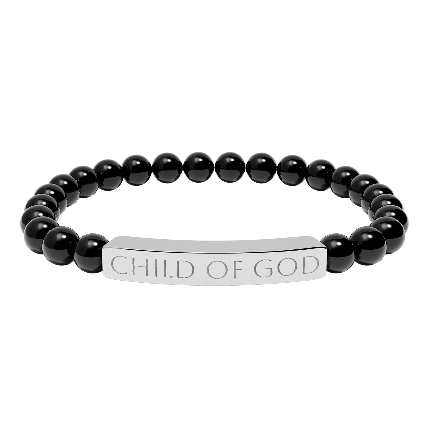 Natural Stone Stretch Bar Bracelet — Beaded Bracelet (Child of God)