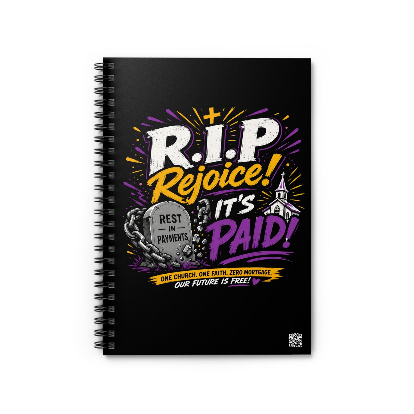 Notebook — "R.I.P. Rejoice! It's Paid" Christian Debt-Free Faith Journal