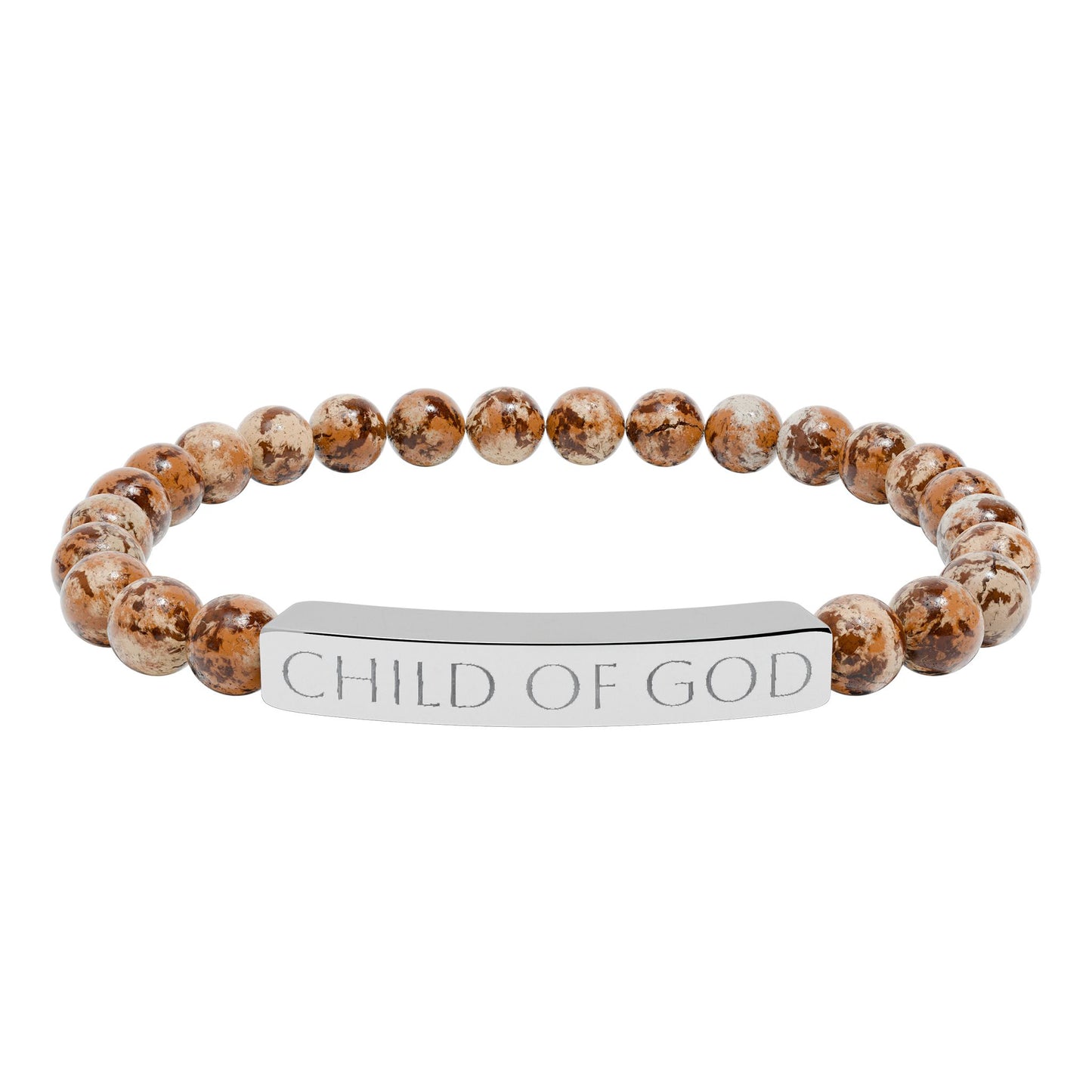 Natural Stone Stretch Bar Bracelet — Beaded Bracelet (Child of God)