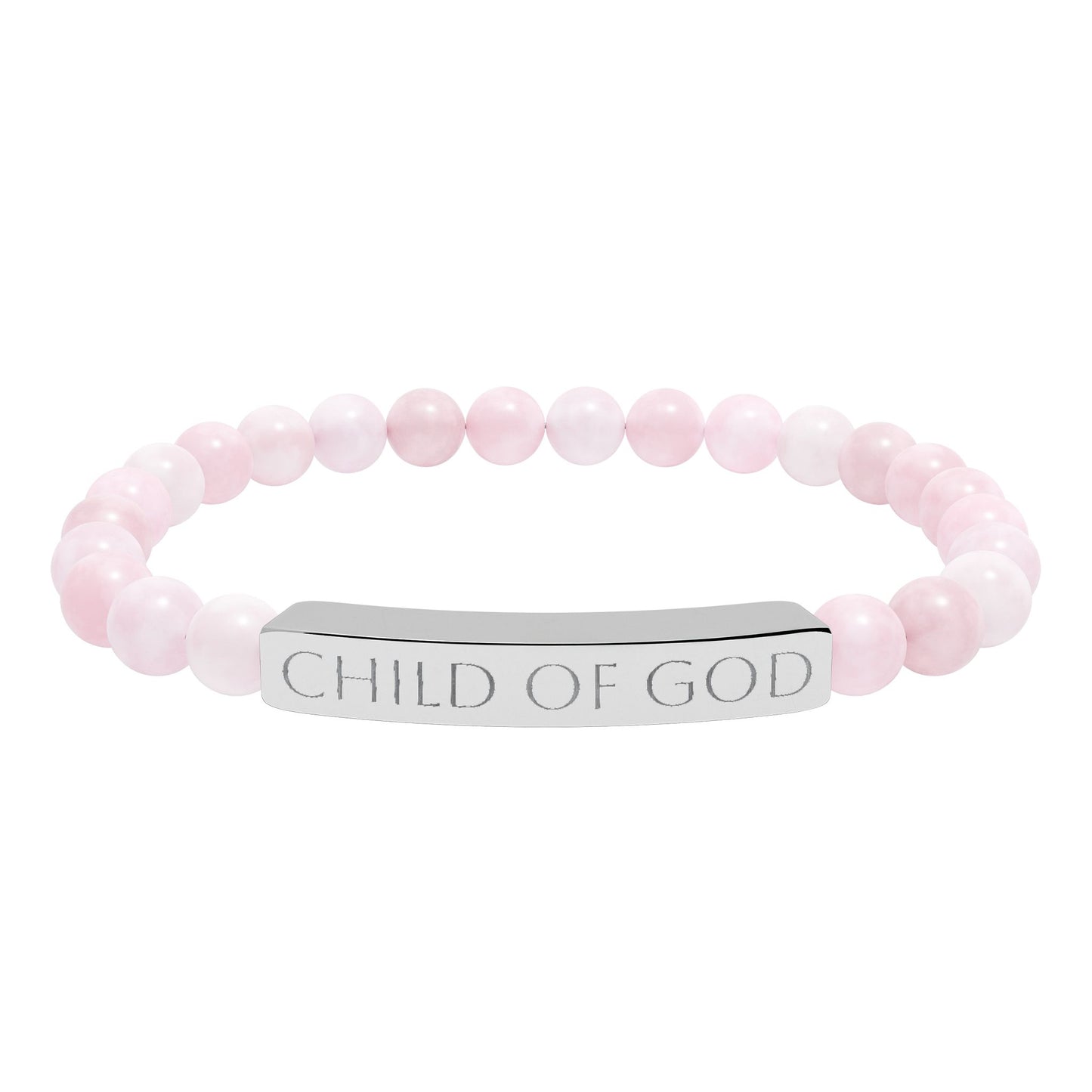 Natural Stone Stretch Bar Bracelet — Beaded Bracelet (Child of God)