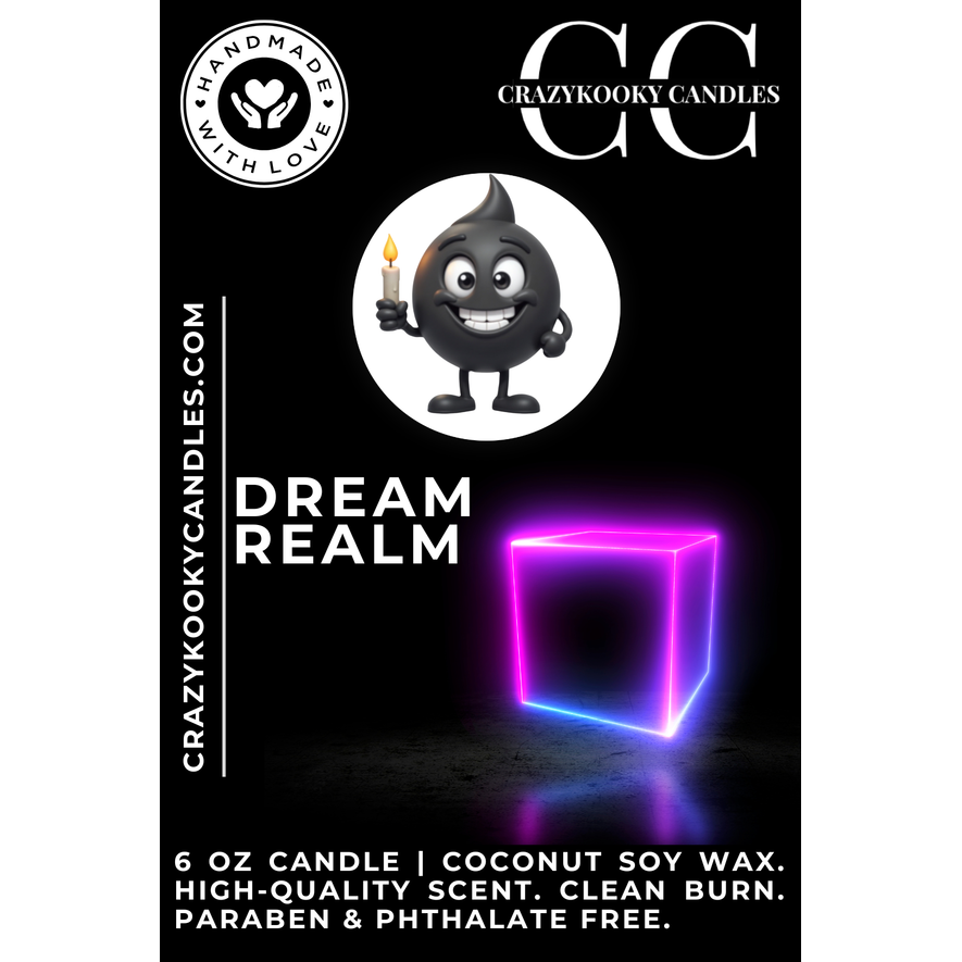 DREAM REALM - Funny Candle, Scented Coconut Soy Candle, 6oz
