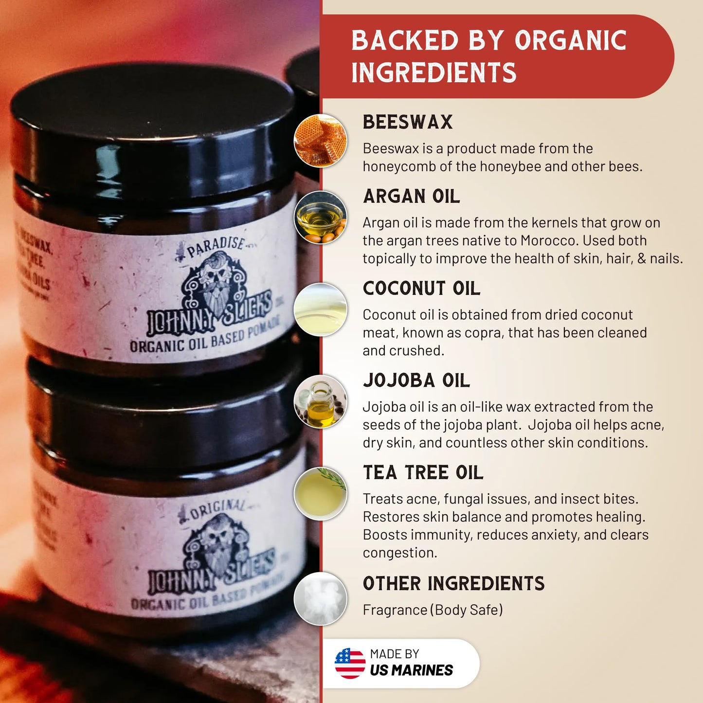 Organic Oil Based Pomade - 4oz - Johnny Slicks