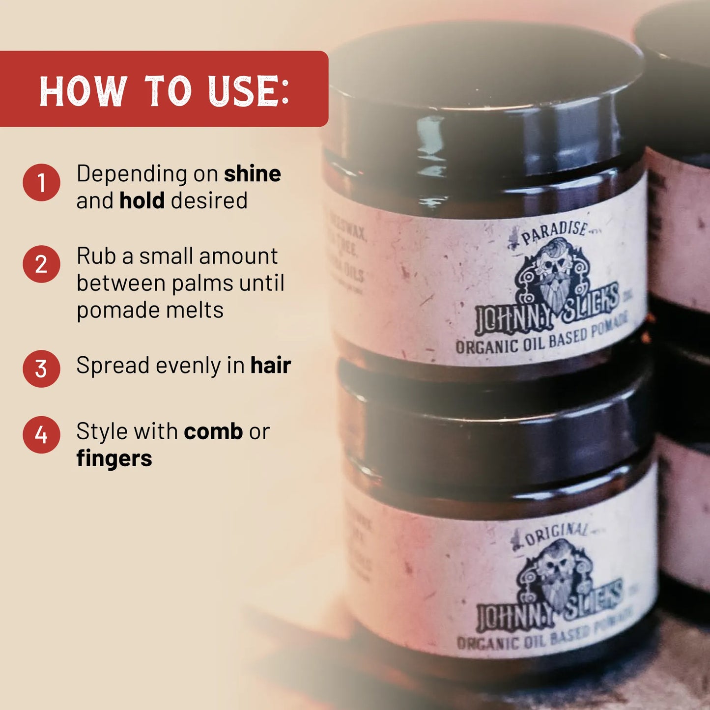Organic Oil Based Pomade - 4oz - Johnny Slicks